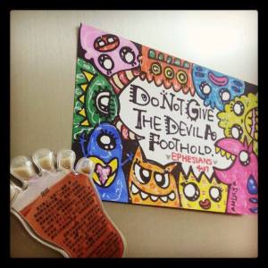 「也不可給魔鬼留地步。」以弗所書4：27